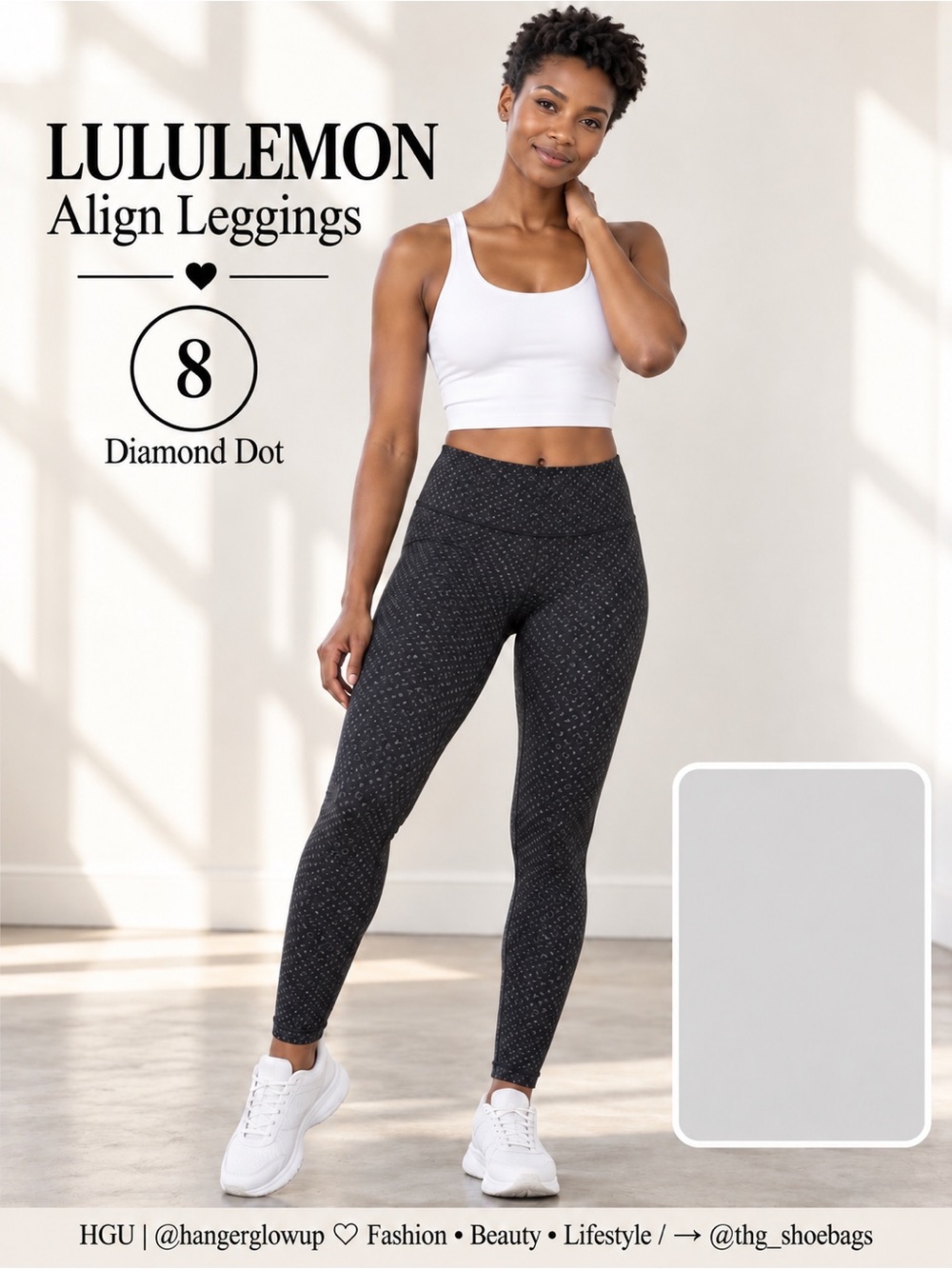 Lululemon Align Leggings Black Pattern Size 8 High Rise Yoga Athletic